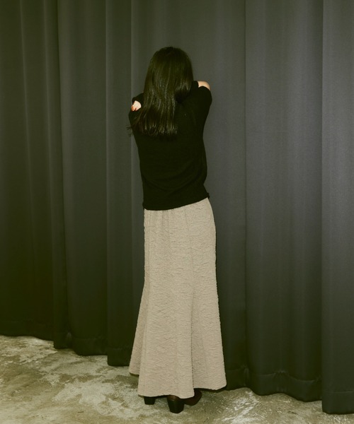 Happy John（ハッピージョン）の「jacquard mermaid skirt/ジャガードマーメイドスカート（スカート・レディース・ブラック/グレー/ブルー/アイボリー・FREE）」の16枚目の写真