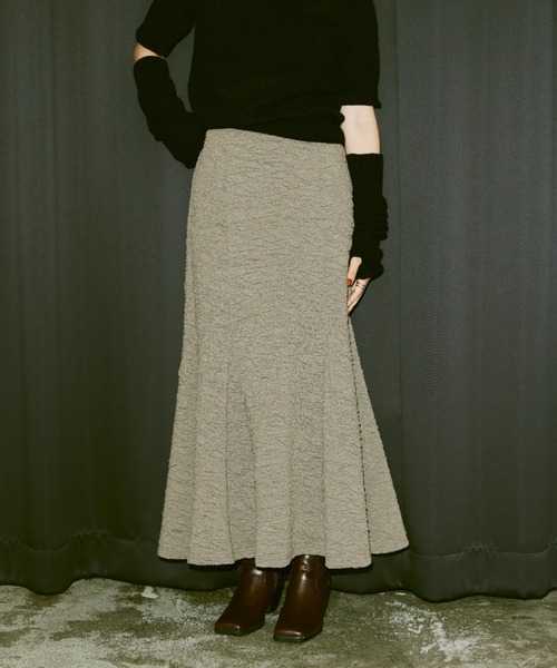 Happy John（ハッピージョン）の「jacquard mermaid skirt/ジャガードマーメイドスカート（スカート・レディース・ブラック/グレー/ブルー/アイボリー・FREE）」の11枚目の写真