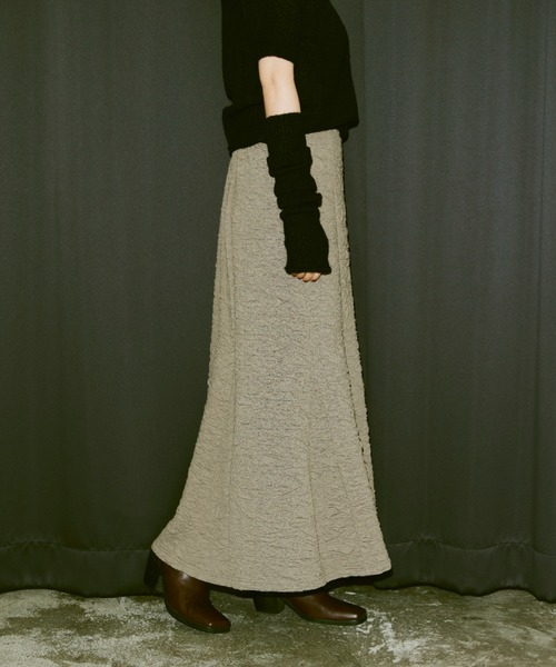 Happy John（ハッピージョン）の「jacquard mermaid skirt/ジャガードマーメイドスカート（スカート・レディース・ブラック/グレー/ブルー/アイボリー・FREE）」の12枚目の写真