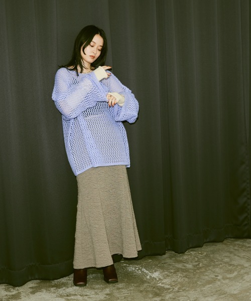 Happy John（ハッピージョン）の「jacquard mermaid skirt/ジャガードマーメイドスカート（スカート・レディース・ブラック/グレー/ブルー/アイボリー・FREE）」の19枚目の写真