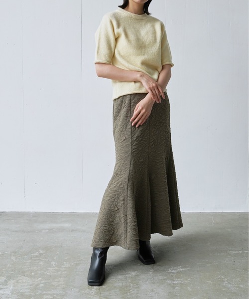 Happy John（ハッピージョン）の「jacquard mermaid skirt/ジャガードマーメイドスカート（スカート・レディース・ブラック/グレー/ブルー/アイボリー・FREE）」の20枚目の写真