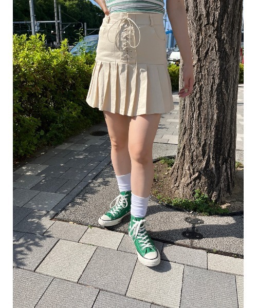 WC（ダブル シー）の「レースアップミニスカート（スカート・レディース・アイボリー/ブラック・FREE）」の8枚目の写真