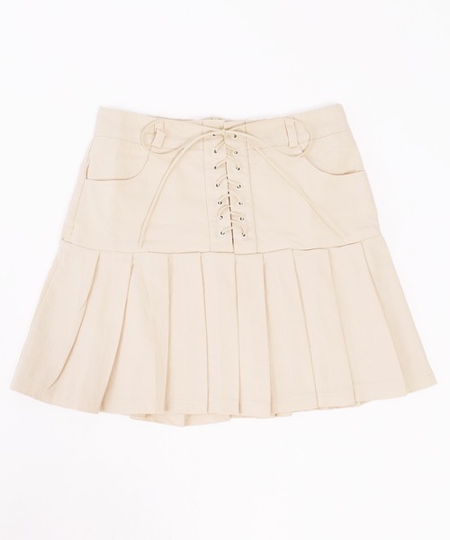 WC（ダブル シー）の「レースアップミニスカート（スカート・レディース・アイボリー/ブラック・FREE）」の3枚目の写真