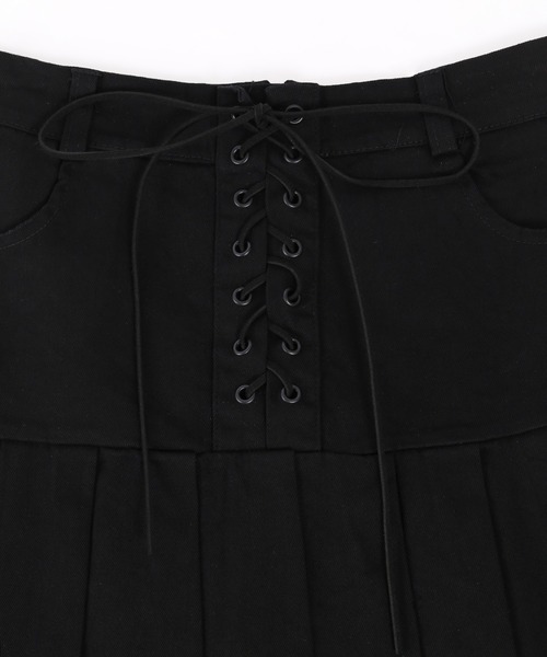 WC（ダブル シー）の「レースアップミニスカート（スカート・レディース・アイボリー/ブラック・FREE）」の7枚目の写真