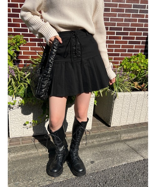 WC（ダブル シー）の「レースアップミニスカート（スカート・レディース・アイボリー/ブラック・FREE）」の17枚目の写真