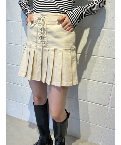 WC（ダブル シー）の「レースアップミニスカート（スカート・レディース・アイボリー/ブラック・FREE）」の22枚目の写真