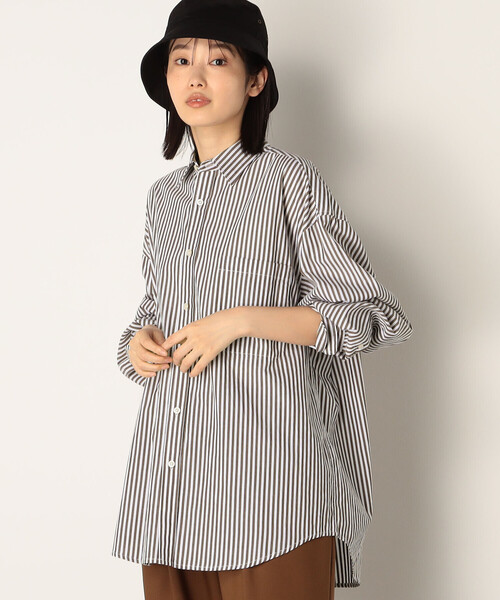 Purple&Yellow（パープルアンドイエロー）の「ストライプビッグシャツ（シャツ/ブラウス・メンズ・ブラウン/ブルー・LARGE/MEDIUM）」の10枚目の写真