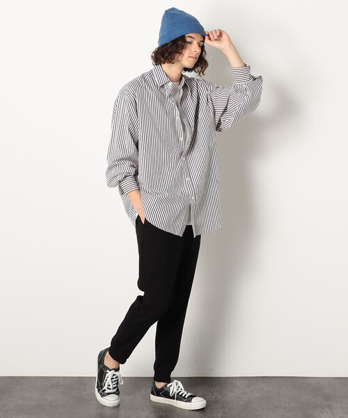 Purple&Yellow（パープルアンドイエロー）の「ストライプビッグシャツ（シャツ/ブラウス・メンズ・ブラウン/ブルー・LARGE/MEDIUM）」の13枚目の写真