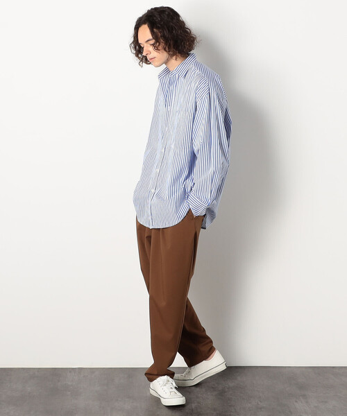 Purple&Yellow（パープルアンドイエロー）の「ストライプビッグシャツ（シャツ/ブラウス・メンズ・ブラウン/ブルー・LARGE/MEDIUM）」の22枚目の写真