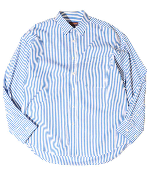 Purple&Yellow（パープルアンドイエロー）の「ストライプビッグシャツ（シャツ/ブラウス・メンズ・ブラウン/ブルー・LARGE/MEDIUM）」の16枚目の写真