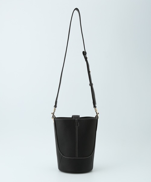 ROPE'（ロペ）の「ポーチ付き/2WAYセンターシームバケットミドルバッグ（ショルダーバッグ・レディース・ブラック/キャメル・FREE）」の5枚目の写真