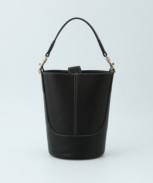 ROPE'（ロペ）の「ポーチ付き/2WAYセンターシームバケットミドルバッグ（ショルダーバッグ・レディース・ブラック/キャメル・FREE）」の7枚目の写真