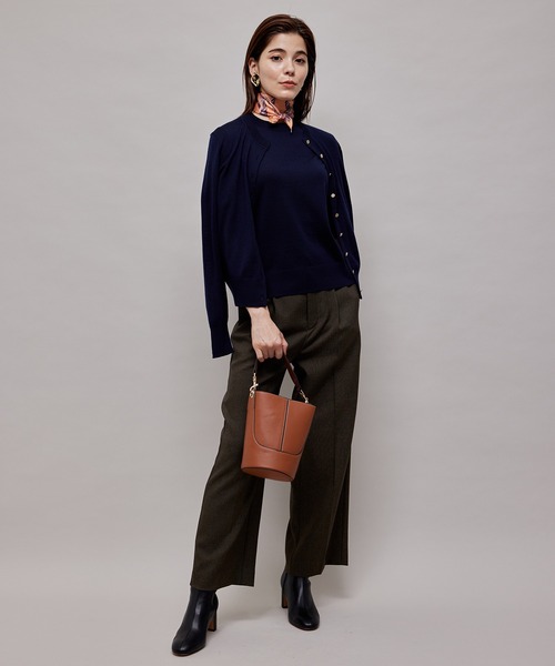 ROPE'（ロペ）の「ポーチ付き/2WAYセンターシームバケットミドルバッグ（ショルダーバッグ・レディース・ブラック/キャメル・FREE）」の20枚目の写真