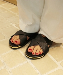 LE TALON | ◆Le Talon GRISE ◆ ◇レザークロスフラットサンダル(サンダル)