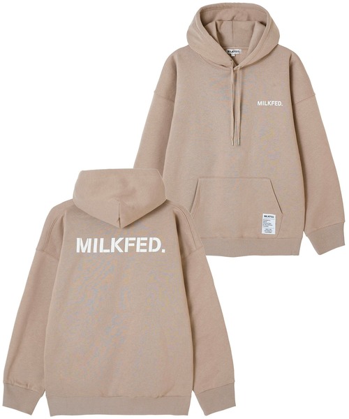 MILKFED.(ミルクフェド)の「BASIC STENCIL BIG SWEAT HOODIE(パーカー・レディース・ベージュ/ブラック/オフホワイト/グリーン/ライトブルー/ライトピンク/ライトグレー/パープル・L/M)」の18枚目の写真