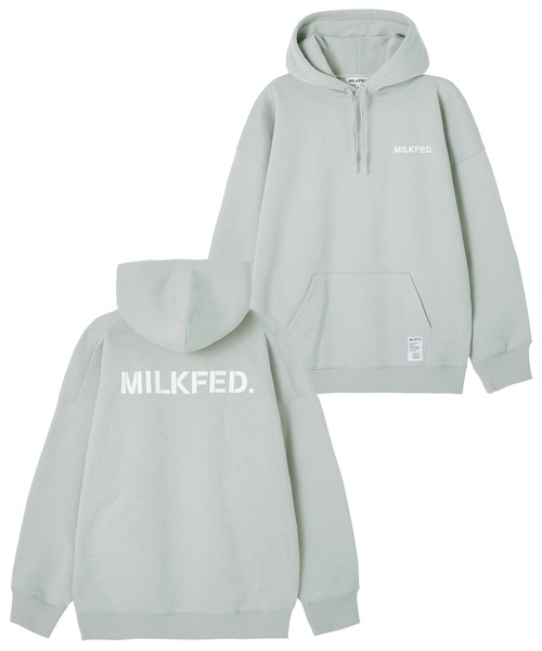 MILKFED.(ミルクフェド)の「BASIC STENCIL BIG SWEAT HOODIE(パーカー・レディース・ベージュ/ブラック/オフホワイト/グリーン/ライトブルー/ライトピンク/ライトグレー/パープル・L/M)」の12枚目の写真