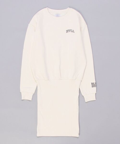RVCA(ルーカ)の「RVCA/ルーカ ルーズシルエット/スウェットワンピース BC044-380(ワンピース・レディース・ホワイト/ブラック/ブルー・S/M)」の1枚目の写真