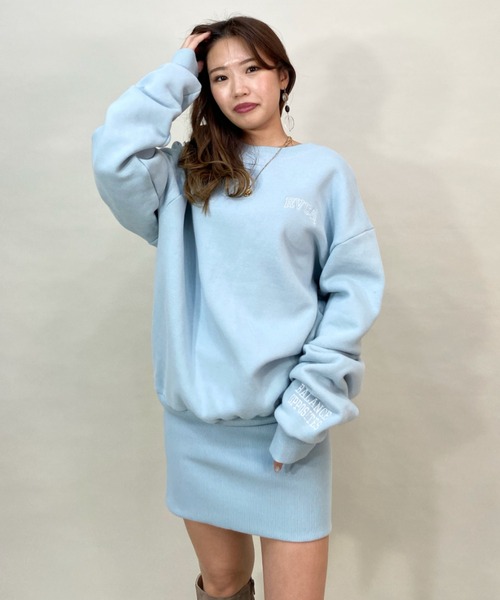 RVCA(ルーカ)の「RVCA/ルーカ ルーズシルエット/スウェットワンピース BC044-380(ワンピース・レディース・ホワイト/ブラック/ブルー・S/M)」の3枚目の写真