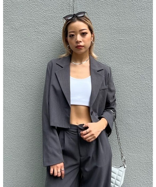 EGOIST(エゴイスト)の「ダークカラーシングルジャケット(その他アウター・レディース・ブラック/ダークグレー/マルチ・FREE)」の3枚目の写真