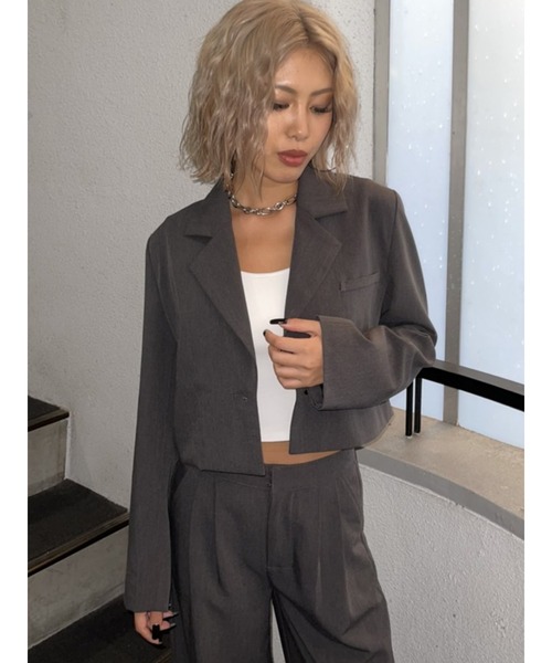 EGOIST(エゴイスト)の「ダークカラーシングルジャケット(その他アウター・レディース・ブラック/ダークグレー/マルチ・FREE)」の10枚目の写真