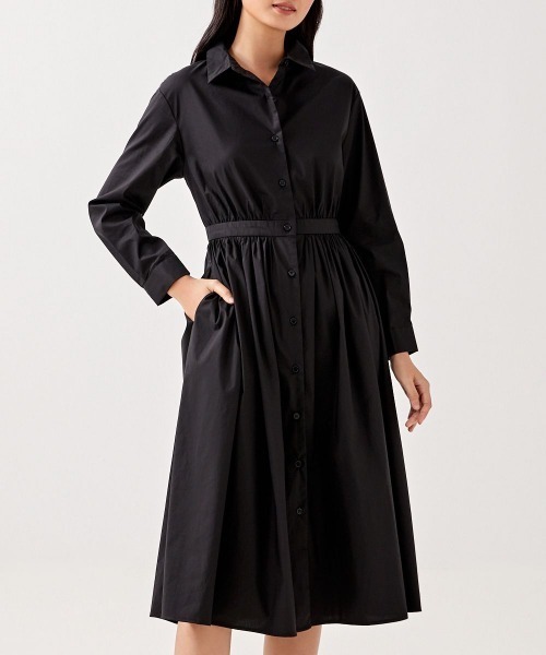 Love,Bonito（ラブボニート）の「オデル シャツドレス（ワンピース・レディース・ホワイト/ブラック・MEDIUM/SMALL/LARGE/X-SMALL）」の2枚目の写真