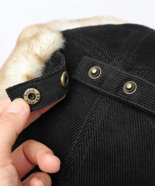 Basiquenti(ベーシックエンティ)の「細畝コーデュロイ フェイクファー 平ツバ フライトキャップ(キャップ・メンズ・ベージュ/ブラック/グリーン/マスタード・FREE)」の19枚目の写真