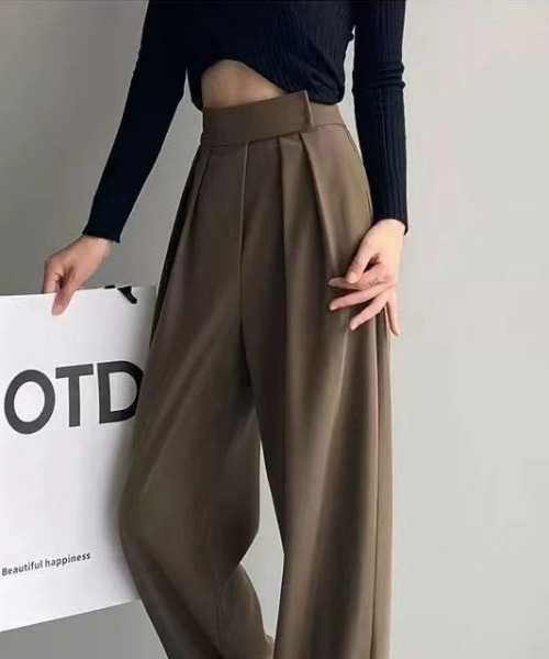 セール】マジックテープハイウエストワイドパンツ（スラックス