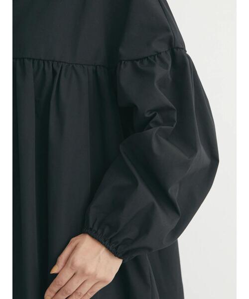 Green　Parks（グリーンパークス）の「前リボン切替ギャザーチュニック（シャツ/ブラウス・レディース・ブラック/オフホワイト・FREE）」の15枚目の写真