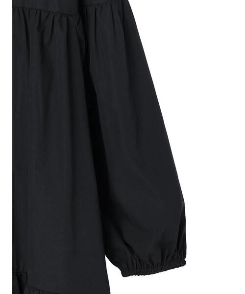 Green　Parks（グリーンパークス）の「前リボン切替ギャザーチュニック（シャツ/ブラウス・レディース・ブラック/オフホワイト・FREE）」の8枚目の写真