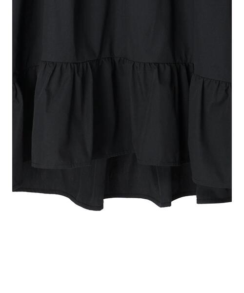 Green　Parks（グリーンパークス）の「前リボン切替ギャザーチュニック（シャツ/ブラウス・レディース・ブラック/オフホワイト・FREE）」の21枚目の写真