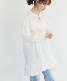 Green　Parks | 前リボン切替ギャザーチュニック(シャツ/ブラウス)