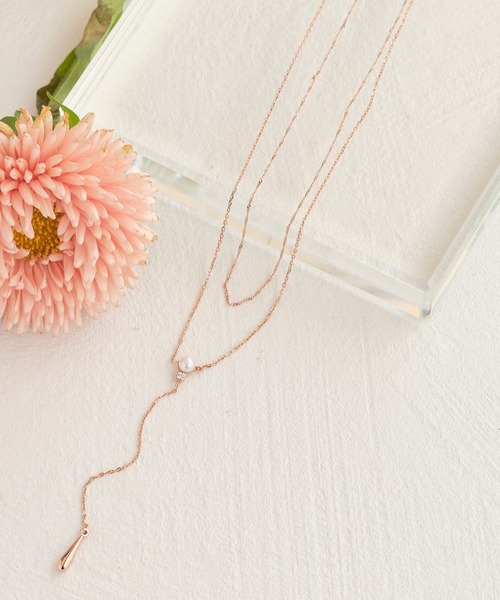 Phoebe（フィービィー）の「クラスレイヤードパールネックレス（ネックレス・レディース・ピンクゴールド/イエローゴールド・FREE）」の2枚目の写真