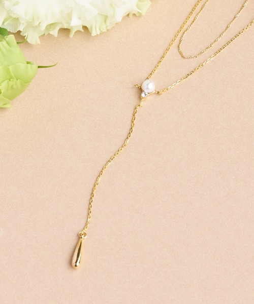 Phoebe（フィービィー）の「クラスレイヤードパールネックレス（ネックレス・レディース・ピンクゴールド/イエローゴールド・FREE）」の6枚目の写真