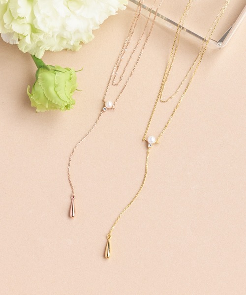 Phoebe（フィービィー）の「クラスレイヤードパールネックレス（ネックレス・レディース・ピンクゴールド/イエローゴールド・FREE）」の3枚目の写真