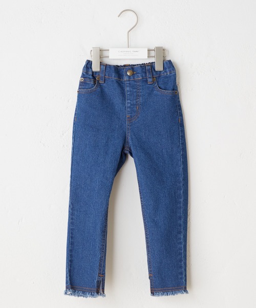 CIAOPANIC TYPY（チャオパニックティピー）の「【KIDS】裾スリットデニムフリンジレギパン（デニムパンツ・キッズ・ネイビー/ブラック・M/L/S/XXL/XL）」の4枚目の写真