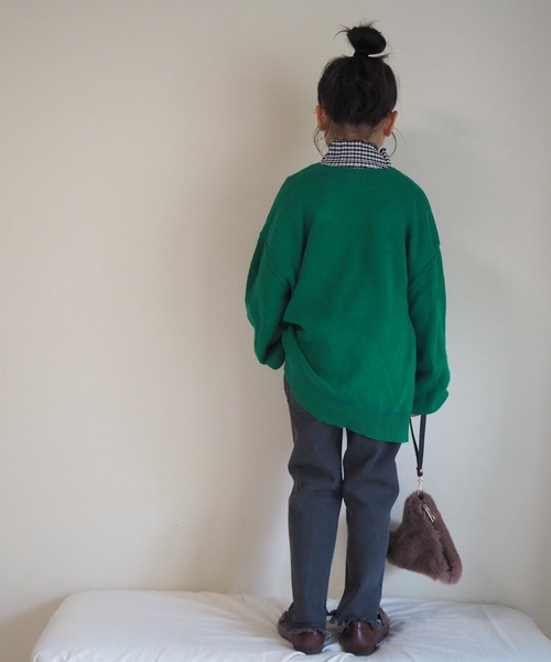 CIAOPANIC TYPY（チャオパニックティピー）の「【KIDS】裾スリットデニムフリンジレギパン（デニムパンツ・キッズ・ネイビー/ブラック・M/L/S/XXL/XL）」の19枚目の写真