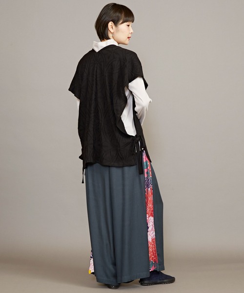 カヤ（カヤ）の「【カヤ】花ざかり八掛ワイドパンツ（その他パンツ・レディース・ブラック/グリーン/ダークネイビー/ライトパープル/ネイビー・FREE）」の14枚目の写真