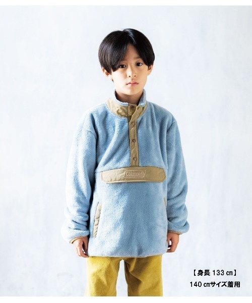 RUGGEDWORKS(ラゲッドワークス)の「《Coleman》 retro fleece anorak(その他アウター・キッズ・サックスブルー/ベージュ・130/140/110/120/150)」の2枚目の写真