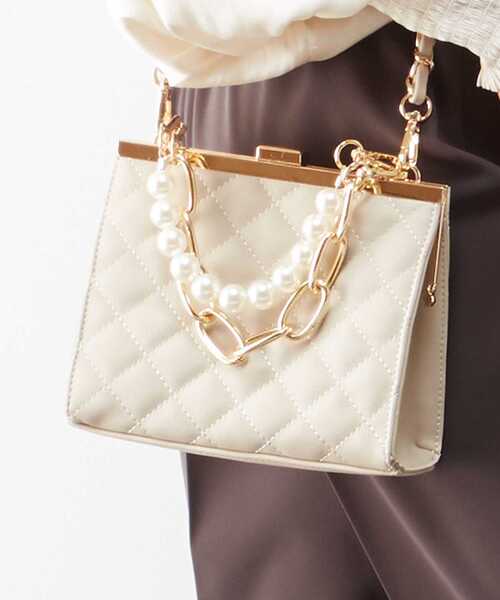 キルティングパールバッグ
