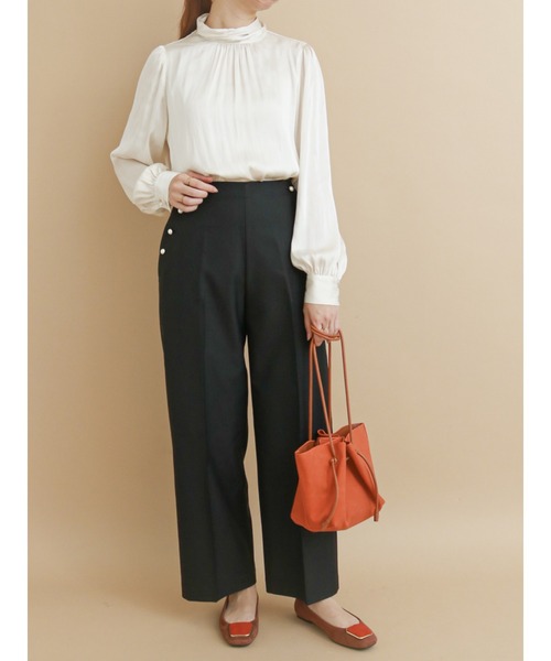 Te chichi（テチチ）の「ポーチ付キンチャクトートバッグ（ハンドバッグ・レディース・チャコール/オレンジ・ﾌﾘ-）」の7枚目の写真