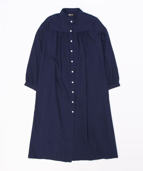 美品♡ブルックスブラザーズ マキシ丈 ティアード シャツワンピース バンドカラー セール】バンドカラーマキシ丈シャツワンピース（シャツ