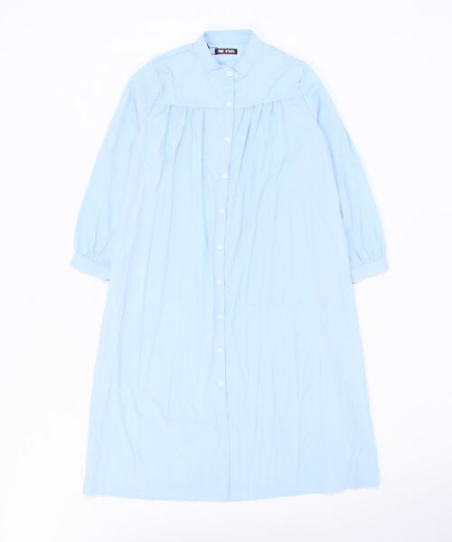 美品♡ブルックスブラザーズ マキシ丈 ティアード シャツワンピース バンドカラー セール】バンドカラーマキシ丈シャツワンピース（シャツ
