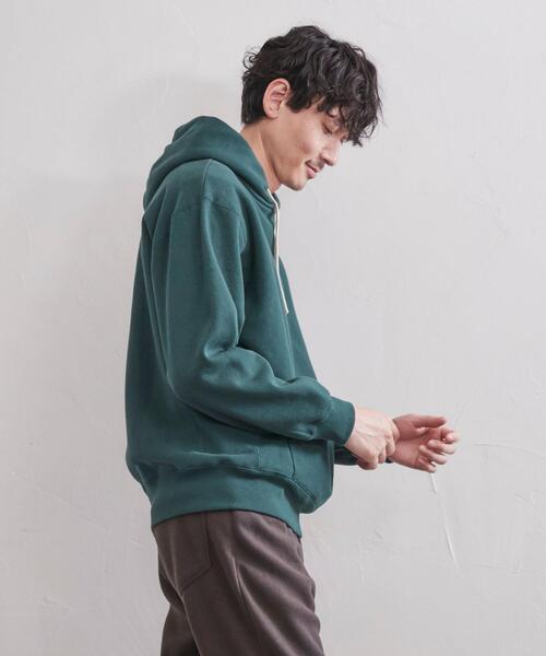 coen（コーエン）の「ヘビーウェイト裏起毛パーカー(セットアップ可能)（パーカー・メンズ・ダークグリーン/グレー・S/M/L/XL）」の3枚目の写真