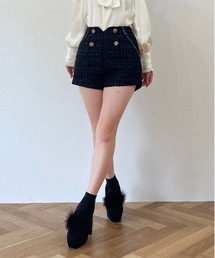 titty＆Co. PETIT | 【titty&Co.PETIT】ダブルボタンラメツイードショーパン(その他パンツ)