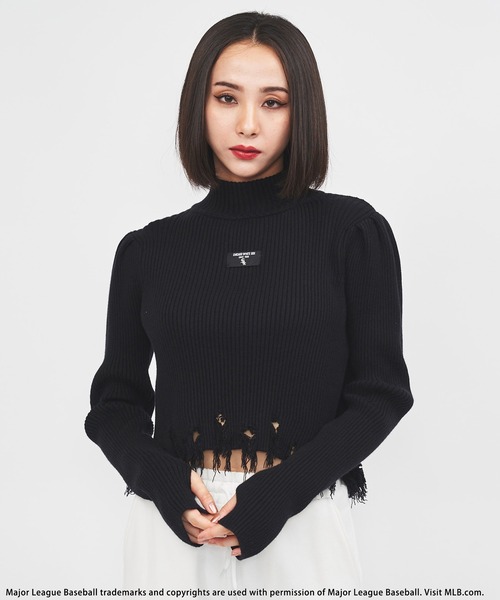 BACK TO THE FIELD（バック トゥー ザ フィールド）の「【MLB】クラッシュハイネックリブニット（ニット/セーター・レディース・ピンク/ブラック/グレー・FREE）」の5枚目の写真