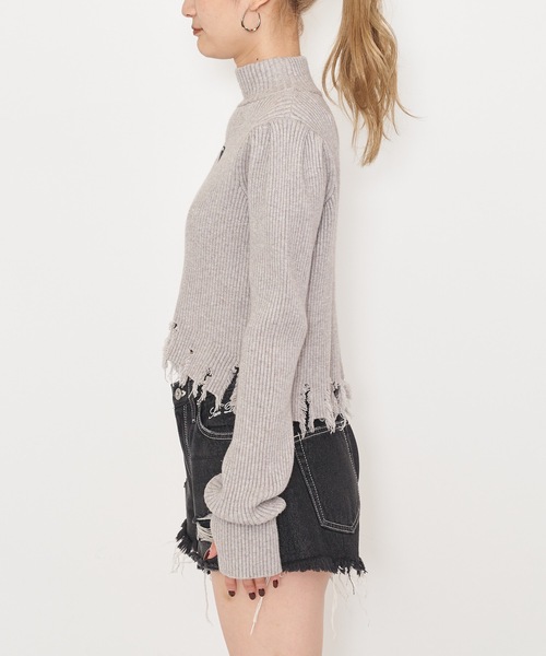 BACK TO THE FIELD（バック トゥー ザ フィールド）の「【MLB】クラッシュハイネックリブニット（ニット/セーター・レディース・ピンク/ブラック/グレー・FREE）」の7枚目の写真