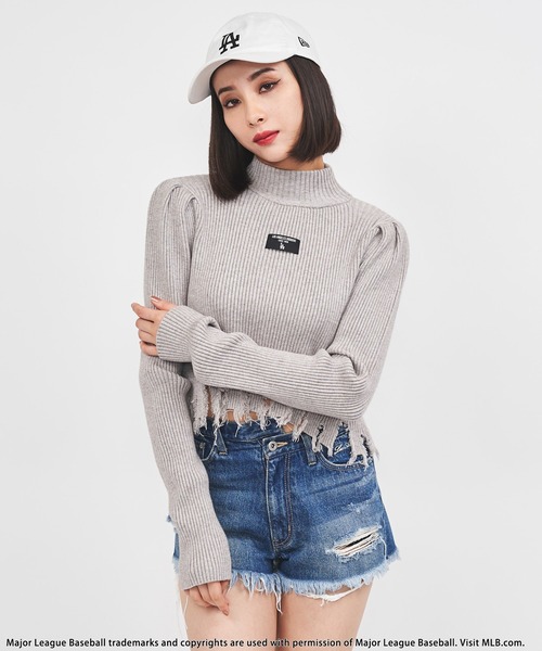 BACK TO THE FIELD（バック トゥー ザ フィールド）の「【MLB】クラッシュハイネックリブニット（ニット/セーター・レディース・ピンク/ブラック/グレー・FREE）」の6枚目の写真