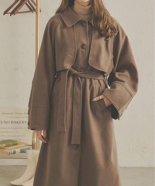 Ambre Neige（アンブルネージュ）の「ステンカラーコート／【WEB/EC限定商品】（ステンカラーコート・レディース・モカ/ダークブラウン/アイボリー・FREE）」の14枚目の写真