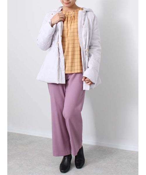 fleur by mint breeze（フルールバイミントブリーズ）の「【M～5L 大きいサイズ】チェック柄 パール ブラウス（シャツ/ブラウス・レディース・オフホワイト/キャメル/ネイビー・L/LL/3L/4L/5L/M）」の15枚目の写真