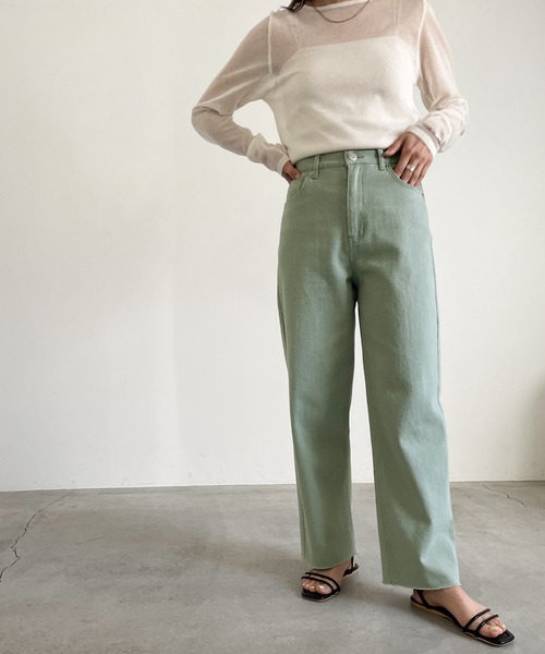 select MOCA(セレクトモカ)の「ハイウエストカットオフデニムパンツ(デニムパンツ・レディース・カーキ/ブラック/ライトブルー・SMALL/MEDIUM)」の7枚目の写真